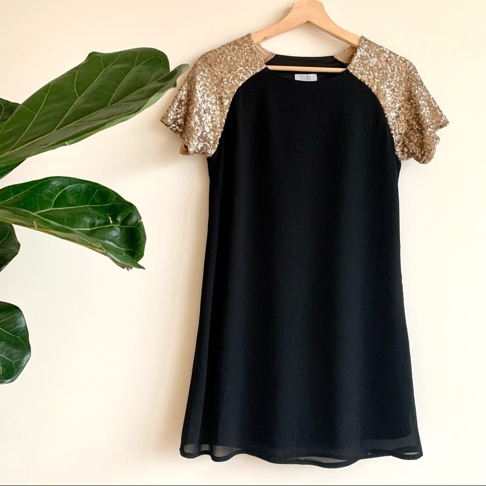 TOBI Sequin Shift Dress